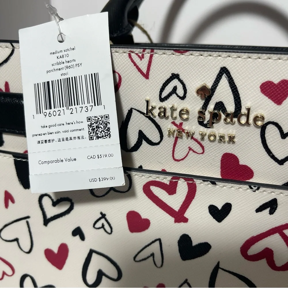 SOLDDD
Kate Spade Scribble Hearts Purse medium satchel - Picture 5 of 13